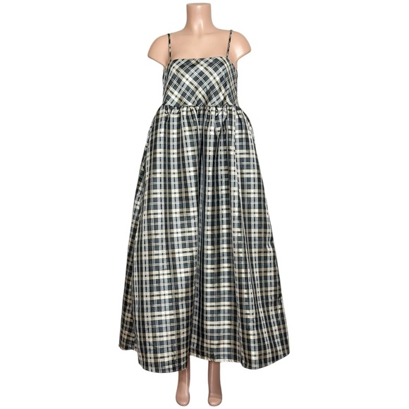 SISTER JANE Cosmic Check Voluminous Maxi Dress, Black Multi, XS - Picture 7 of 13
